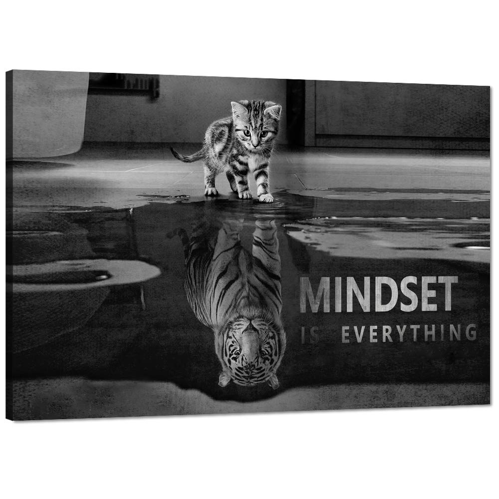 Inspirational Wall Art for Office Mindset HD Canvas Prints Painting Inspiration Entrepreneur Quotes Animal Wall Art Inspirational Framed Artwork Wo...