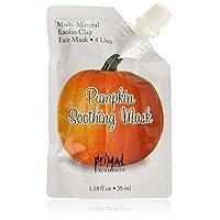 Primal Elements Face Mask, Clay Mud Facial Treatment, Multi-Use Package, 1.18 oz - Pumpkin Soothing