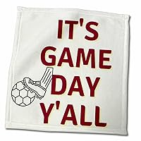 3dRose Mary Aikeen-Football Quotes - Text of Its Game Day Yall - Towels (twl-378017-3)