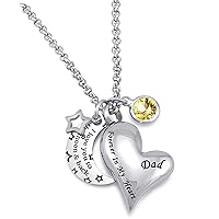 Urn Necklaces for Ashes I Love You to the Moon and Back for Dad Cremation Urn Locket Birthstone Jewelry