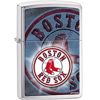 MLB Designed for Boston Red Sox Chrome Lighter with Boston Logo