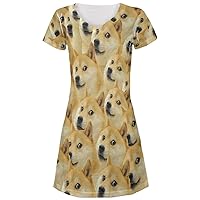 Doge Meme Funny All Over Juniors Beach Cover-Up Dress