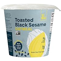 Yishi Toasted Black Sesame Oatmeal Cup, Plant-Based, 8g Plant Protein, 5g Fiber, Gluten Free & Non-GMO, 1.76 Ounce (Pack of 6)
