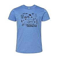 Asheville North Carolina Collage, Graphic Kids' Tee, Unisex Kids' T Shirt, Shirts With Sayings, Columbia Blue or Lavender (M, Columbia Blue)