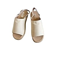 (Natural) Hemp Fabric Women's Shoes Handmade Sandals Wedges Peep Toe