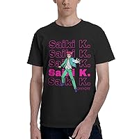 Anime 3D Printing T Shirt The Disastrous Life of Saiki K Man's Short Sleeve Clothes Fashion Summer Tee Black