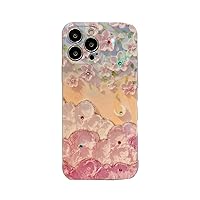 Oil Painting Camellia Cherry Blossom Soft Phone Case for Samsung Galaxy S22 S21 Ultra Plus FE A73 A53 A33 5G Shell, Transparent Border Back Cover(S22,Sakura)