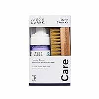 Jason Markk Quick Clean Kit - Includes 4 oz Ready-To-Use Foam Cleaner & Soft Bristles for Delicates - Safe for Leather, Suede, Nubuck, Cotton & More