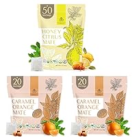 Palermo Organic Yerba Mate Tea Bags 50 Count - Honey Citrus Mate Infused with Ginger & Turmeric + Organic Yerba Mate Tea Bags 20 Count - Caramel Orange Mate with Chicory & Rooibos