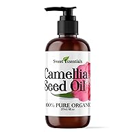Organic Camellia Seed Oil | Imported From Japan | 8oz Bottle | 100% Pure | 100% Organic | For Hair & Skin Use | Japanese Beauty Oil | Camellia Oleifera