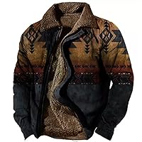 Flannel Jacket For Men Zip Up Graphic Heated Jacket Windbreaker Vintage Oversized Jacket Heavy Cool Winter Coat