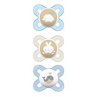 MAM Start Newborn Girl Pacifiers, Best for Breastfed Babies, Blue,3 Count (Pack of 1)