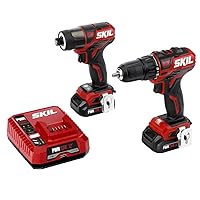 SKIL 2-Tool Drill Kit: PWRCore 12 Brushless 12V 1/2 Inch Cordless Drill Driver and 1/4 Inch Hex Impact Driver, Includes Two 2.0Ah Lithium Batteries and One PWRJump Charger - CB736701