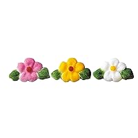 Lucks Dec-Ons Molded Sugar Cake Topper, Leafed Flower Charms Assortment, 7/8 Inch, 378 Count