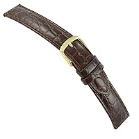 19mm Hadley Roma Brown Crocodile Grain Genuine Leather Mens Watch Band 717 REG