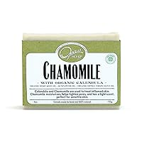 Chamomile Soap for Sensitive Skin, 100% natural UNSCENTED Bar soap, made with ORGANIC Hemp Seed, ORGANIC Calendula, for KIDS and ADULTS, very MOISTURIZING