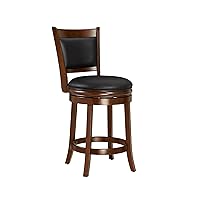 Ball & Cast Swivel Counter Height Barstool 24 Inch Seat Height Cappuccino Set of 1, Black & Cappuccino