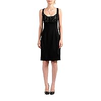 DSQUARED2 Women's Black Wool Embellished A-Line Dress US L IT 44