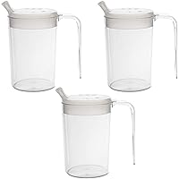 Independence 10oz 1-Handle Plastic Mug with 2 Style Lids, Lightweight Drinking Cup with Easy-to-Grasp Handles for Hot and Cold Beverages, PSC 55 Spill-Resistant Adult Sippy Cup - 3 Pack