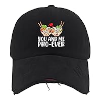 You and Me Pho Ever Cute Vietnamese Soup Hat Funny Golf Hat AllBlack Hat for Women Gifts for Son Cycling Cap