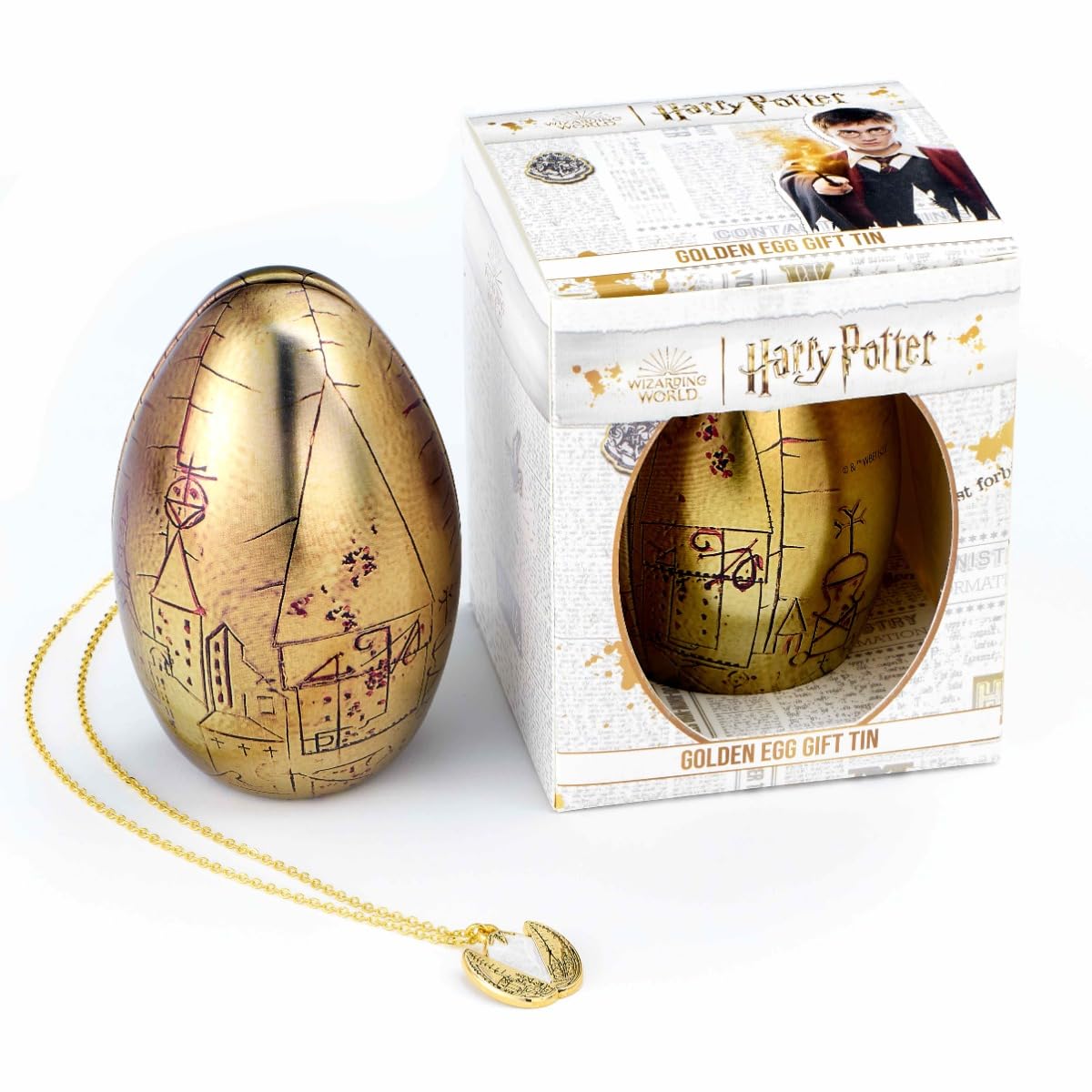 HARRY POTTER Boxed Golden Egg Gift Tin with Necklace - Gold, One Size, Zinc