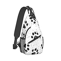 Mqgmz Dog Paw Pattern Print Shoulder Bag Crossbody Backpack, Casual Daypack, Sling Bag, Chest Bag, Travel Bag