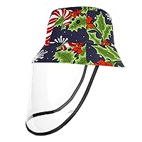 Sun Hats for Men Women Outdoor UV Protection Cap with Face Shield, 22.6 Inch for Adult Christmas Elk