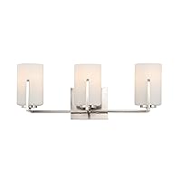 Maxim 21283SWSN Dart Three-Light Dimmable and LED Compatible Glass Cylinder Bathroom Vanity Wall Mount I 180 Watts I Satin Nickel I Modern Contemporary Light Fixture I