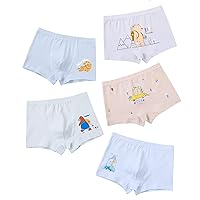 Boys Underwear Soft Cotton Boxer Briefs Breathable Stretch Toddler Panties Packs of 5