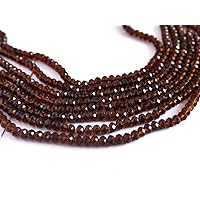 Dark Brown Transparent Tyre/Rondelle Crystal Beads (3 mm) (5 Strings) for – Jewellery Making, Beading, Embroidery, Art and Craft