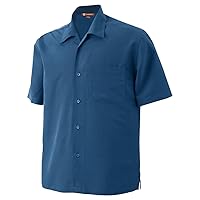 Men's Barbados Textured Camp Shirt, 3XL, POOL BLUE