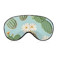 Sleep Mask Blackout Eye Mask for Men Women Sleeping Mask Compatible with Watercolor Elements Succulent Plants Cactus, Comfortable Soft Sleeping Blindfold for Meditation Travel