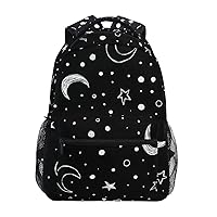 ALAZA Doodle Night Sky Moon Stars Large Backpack Personalized Laptop iPad Tablet Travel School Bag with Multiple Pockets