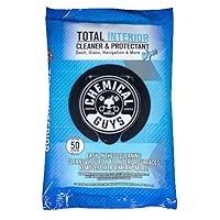 Chemical Guys PMWSPI22050 Total Interior Cleaner & Protectant Wipes Mega 50 Pack, Safe for Cars, Trucks, SUVs, Jeeps, Motorcycles, RVs & More ( 50 Ct)