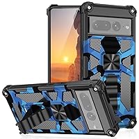 Case for Google Pixel 6 Pro,Camouflage Military Car Holder Protection [Built-in Kickstand] Magnetic Heavy Duty TPU+PC Shockproof Phone Case for Google Pixel 6 Pro 5G,6.7 Inch 2021 (Blue)