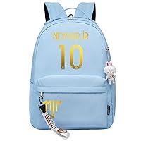 Teens Canvas Soccer Stars Bag Neymar JR Graphic Student Bookbag Casual Basic Daypacks for Travel,Hiking
