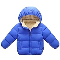 1-7 Years Winter Coats for Toddlers Baby Boys Girls with Removable Fur Hooded Down Jacket Warm Fleece Coat Outerwear