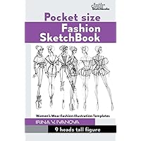 Pocket size fashion sketchbook: Fashion illustration templates. 9 heads tall