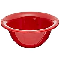 Carlisle FoodService Products Sierrus Reusable Plastic Bowl with Rim for Buffets, Restaurants, and Home, Melamine, 8 Ounces, Red, (Pack of 48)