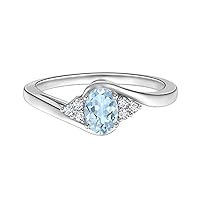 1.00 Ctw Oval Shape Aquamarine Gemstone 9k Gold Solitaire Art Deco Accents Ring