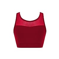 TiaoBug Kids Girls Basic Solid Seamless Spaghetti Strap Sport Bra Cami Undershirt Sleeveless Yoga Tank Crop Tops
