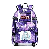 Soccer Superstar M-essi 10 Multifunctional Laptop Backpack Teenage Travel Backpack Fans Waterproof Schoolbag (C3)