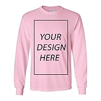 Long Sleeve Adult T-Shirt Add Your Own Text Design Custom Personalized