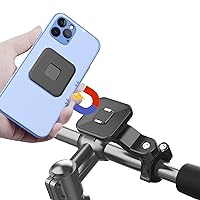 UBeesize Phone Holder for Bike Handlebar, Magnetic Motor Phone Mount Double-Safe Cell Phone Holder for iPhone Samsung Galaxy Google with Strong Portable Magnets and Second-Safe Lock Clips