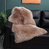 Genuine New Zealand Sheepskin Area Rug Soft Lambskin Decorative Rug for Bedroom Sofa Floor One Pelt