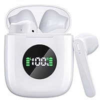 Bluetooth 5.3 Earbuds with 50Hrs Battery Life, Deep Bass, Wireless Charging Case, LED Display, Waterproof Mic - For Phone, Tablet, TV