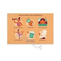 How to Reduce Period Bloating Posters Common Sense Menstrual Health for Women Poster Canvas Painting Posters And Prints Wall Art Pictures for Living Room Bedroom Decor 08x12inch(20x30cm) Unframe-styl