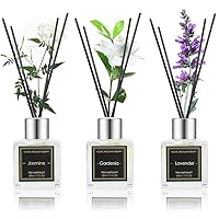 NEVAEHEART Reed Diffuser Set,Gardenia/Jasmine/Lavender Reed Diffuser Gifts for Women, 1.7OZ x 3 Packs Diffuser with Sticks, Home Fragrance Reed Diffuser for Living Room, Office & Bathroom Shelf Decor
