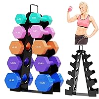 Dumbbell Rack Stand Only, Weight Rack for Dumbbells, 5 Tiers Compact A-Frame Heavy Dumbbell Organizer, Alloy Steel Dumbbell Storage Rack with Handle for Home Gyms and Workout (Dumbbells Not Include)