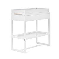 Arlo Changing Table in White, Made of Solid New Zealand Pinewood, Non-Toxic Finish, Comes with Water Resistant Mattress Pad & Safety Strap